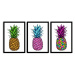 Wallity Sada obrazů Pineapple 3 ks 35x50 cm bílá