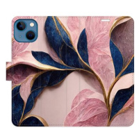 iSaprio flip pouzdro Pink Leaves pro iPhone 13