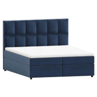 Tmavě modrá boxspring postel s úložným prostorem 140x200 cm Flip – Ropez