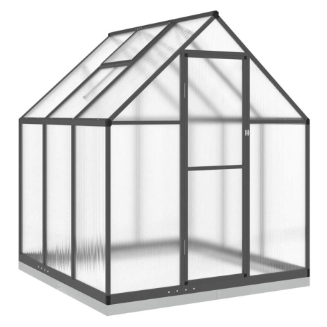 vidaXL Skleník s podkladovým rámem antracitový 169x169x202 cm hliník