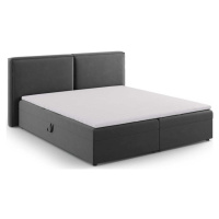 Tmavě šedá boxspring postel s úložným prostorem 160x200 cm Arendal – Cosmopolitan Design