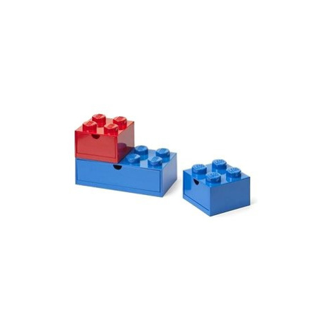 LEGO stolní boxy se zásuvkou Multi-Pack 3 ks - červená, modrá