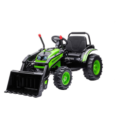 Mamido Dětský elektrický traktor s lopatou zelený