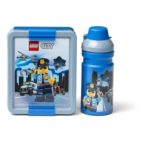 LEGO® City svačinový set (láhev a box) - modrá