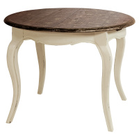 Estila Luxusní provence jídelní rozkládací stůl Antoinette z mahagonového dřeva vyřezáváním 160c