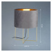 FISCHER & HONSEL Stolní lampa Aura, sametové stínidlo, výška 32 cm, šedá barva