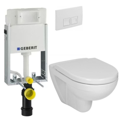 GEBERIT KOMBIFIXBasic vč. bílého tlačítka DELTA 50 + WC JIKA LYRA PLUS + SEDÁTKO DURAPLAST 110.1