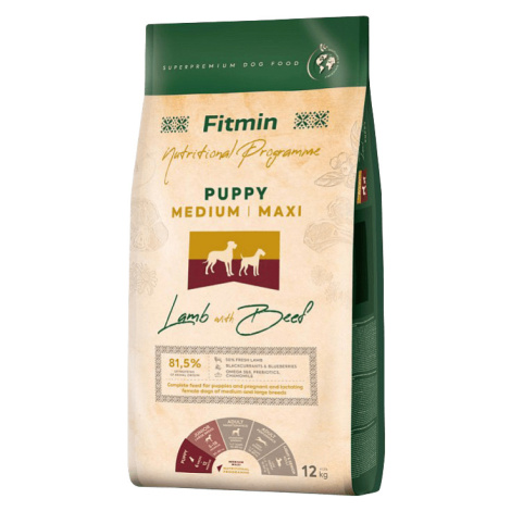 Krmivo Fitmin Puppy Medium Maxi Lamb with Beef 12 kg