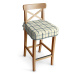 Dekoria Sedák na židli IKEA Ingolf - barová, režný podklad, světle modrá mřížka, barová židle In