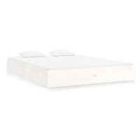 Rám postele bílý masivní dřevo 160 × 200 cm, 820033