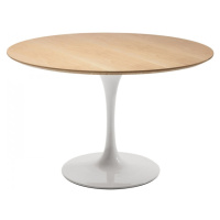 KARE Design Stůl Invitation Set Oak - bílý, Ø120 cm