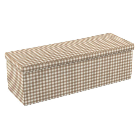 Dekoria Čalouněná skříň s volbou látky - 2 velikosti, béžová - bílá střední kostka, 90 × 40 × 40