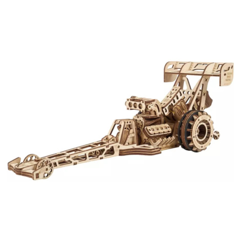 Ugears 3D dřevěné mechanické puzzle Závodní auto (dragster)