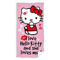 TipTrade Bavlněná froté osuška 70x140 cm - Hello Kitty Love