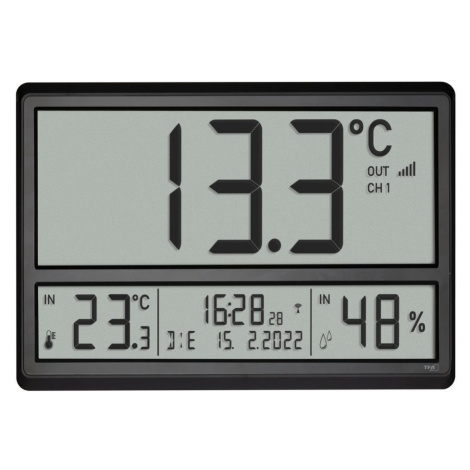 TFA 60.4523.01 - Nástěnné hodiny s vnitřní teplotou/vlhkostí a vnější teplotou TFA Dostmann