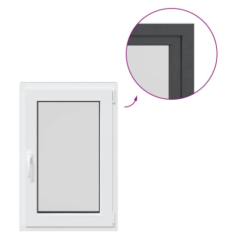 vidaXL Sklepní okno 60x80 cm Výklopné&Otočné DIN pravé antracitové