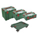 Sada Stack-it kufrů na nářadí M, L, XL a Stack-it transportního vozíku, 4dílná