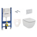 Závěsný set WC rimless TESI Ideal Standard + modul Geberit Duofix s tlačítkem Delta 20 bílé SIKO