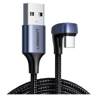 Kabel USB2.0 samec na USB-C, úhlový UGREEN 3A, 2 m (černý)