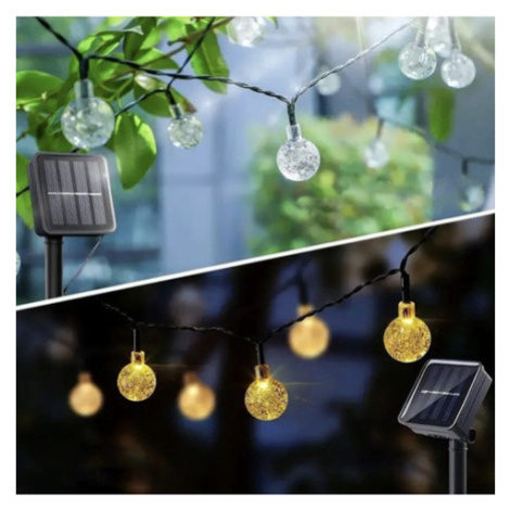 Solární LED girlanda - světelné koule s teplým bílým světlem