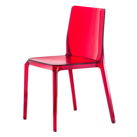 PEDRALI - Židle BLITZ 640 DS - transparentní červená