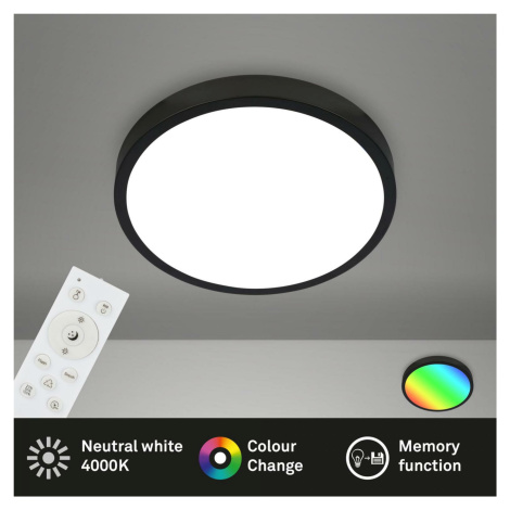 BRILONER RGBW LED přisazené svítidlo pr. 38 cm, 22 W, 2900 lm, černá BRILO 3709-015