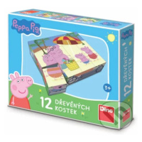 Dřevěné kostky: Peppa Pig (12 kostek) - hra z kategorie Stavebnice