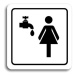 Accept Piktogram "umývárna ženy" (80 × 80 mm) (bílá tabulka - černý tisk)
