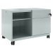 BISLEY Pojízdný kontejner s policemi Note™ CADDY, v x š x h 563 x 800 x 490 mm, vpravo 1 univerz