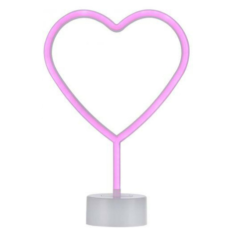 LEUCHTEN DIREKT is JUST LIGHT LED stolní lampa růžová srdce na baterie s vypínačem, dekorativní 