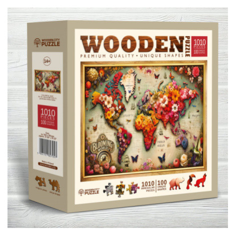 WOODEN CITY Dřevěné puzzle  Barevná mapa 1010 dílků 162598