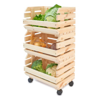 Dřevěný bedýnkový vozík na ovoce a zeleninu