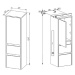 Mereo Opto koupelnová skříňka vysoká 125 cm levé otevírání bílá/dub CN934L