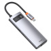 Baseus HUB Metal Gleam Series 6-in-1 multifunkční USB-C dokovací stanice šedá