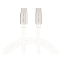 Swissten textilní datový kabel USB-C/USB-C 2m stříbrný