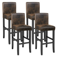 tectake 403511 4 barové židle dřevěné - vintage hnědá - vintage hnědá