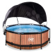Bazén se stříškou a filtrací Wood pool Exit Toys kruhový ocelová konstrukce 244*76 cm hnědý od 6