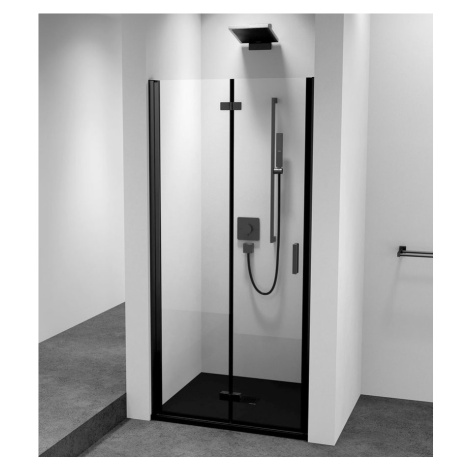 ZOOM BLACK sprchové dveře do niky 900mm, čiré sklo, levé ZL4915BL-01 Polysan