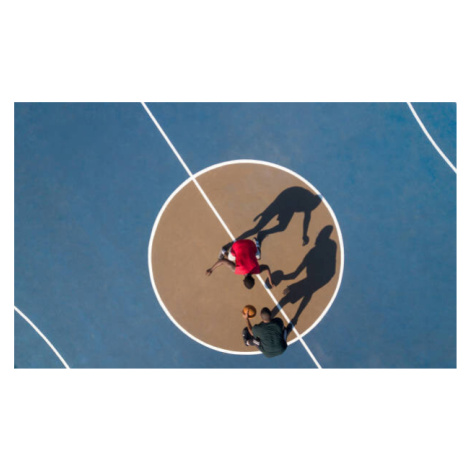 Plakát, Obraz - Aerial shot of 2 basketball players and shadows, Hello Africa, 40 × 24.1 cm
