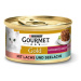 Krmivo pro kočky značky GOURMET Gold Rafinované ragú Duetto s lososem a treskou tmavou 24 × 85 g