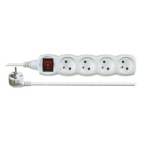 EMOS Prodlužovací kabel s vypínačem – 4 zásuvky, 10m, bílý