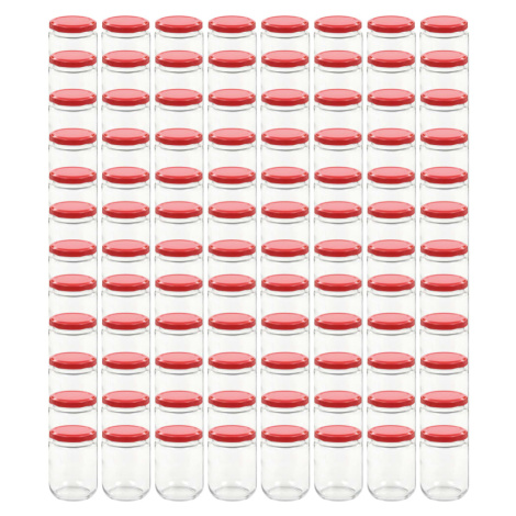 vidaXL Zavařovací sklenice s červenými víčky 96 ks 230 ml