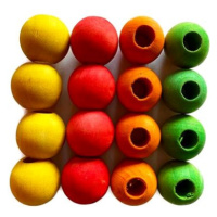 Terra International dřevěné kuličky s dírou pro opravu / výrobu hraček 2,4 × 0,9 cm 16 ks