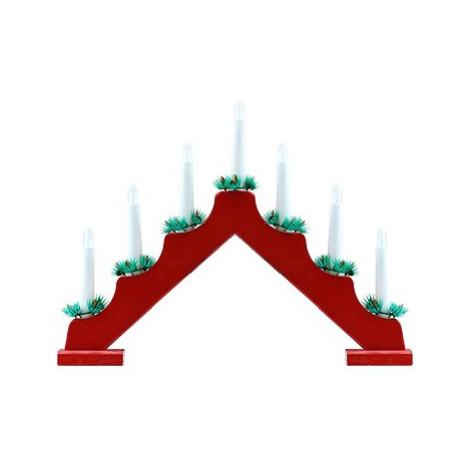 Decoled Vánoční svícen, 40 × 5 × 32 cm, červený