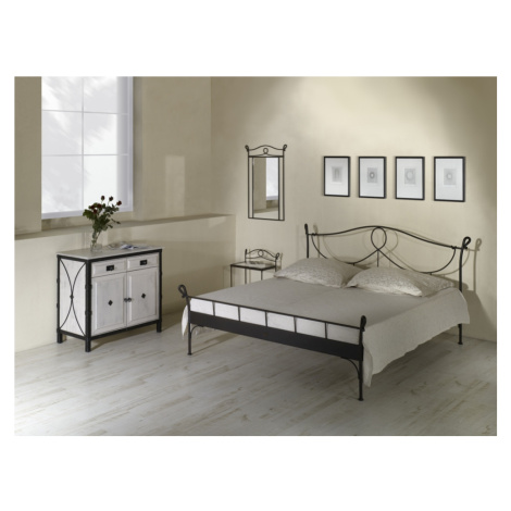 Kovová postel Modena Rozměr: 90x200 cm, barva kovu: 9A bílá zlatá pat.