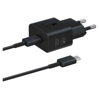 GaN Samsung EP-T2510XBEGEU 25W SFC síťová nabíječka s kabelem USB-C - černá