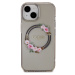 Zadní kryt Guess PC/TPU Flowers Ring Glossy Logo MagSafe pro Apple iPhone 15, černá