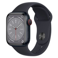 Apple Watch Series 8 41mm Cellular Temně inkoustový hliník s temně inkoustovým sportovním řemínk