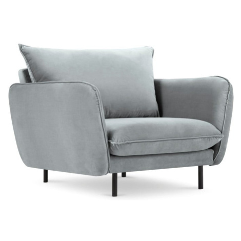 Světle šedé sametové křeslo Cosmopolitan Design Vienna