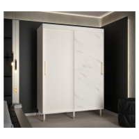 Šatní skříň Abi Calipso Jodelka Marmur Barva korpusu: Bílá, Rozměry: 150 cm, Dveře: Bílá + Bílý 